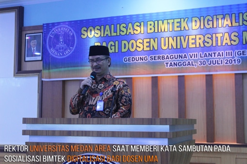 Sambutan rektor di sosialisasi bimtek digital
